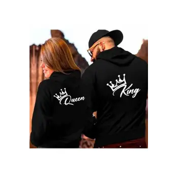 Kral Ve Kraliçe Sweatshirt 2 Siyah