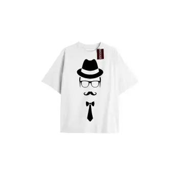 KRAVAT Unisex Oversize Yazılı Tshirt BEYAZ