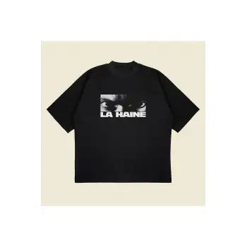 La Haine Baskılı Oversize Unisex Pamuklu Nefes Alan Kalın Kumaşlı