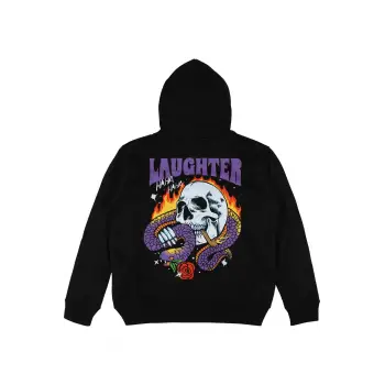 Laughter Siyah Oversize Unisex Kapüşonlu Sweatshirt Hoodie
