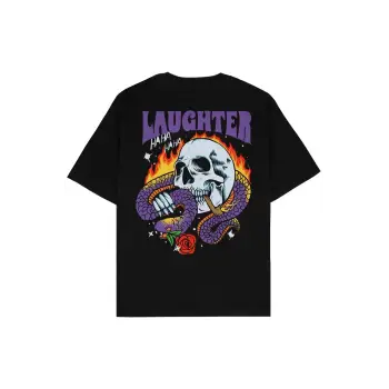 Laughter Siyah Oversize Unisex T-shirt