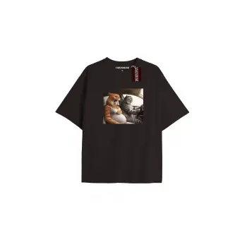 Learn Baskılı Oversize Kalıp Unisex T-shirt