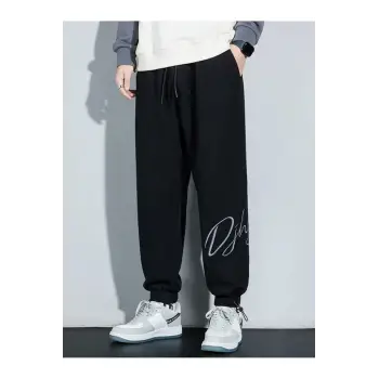 Letter Graphic Drawstring Waist Pants