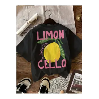 Limon Cello Baskılı Unisex Oversize