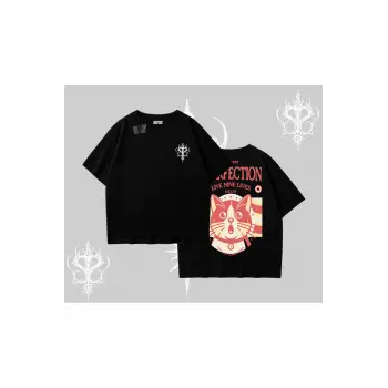 Live Nine Lives Kedi Tasarımlı Oversize Tshirt