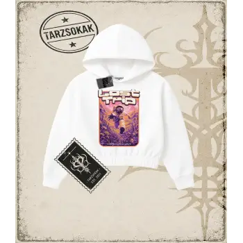 LOST TRIP Kadın Crop Kapşonlu Sweatshirt