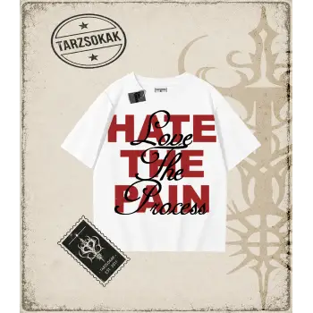 LOVE THE PROCESS Oversize Unisex Tişört