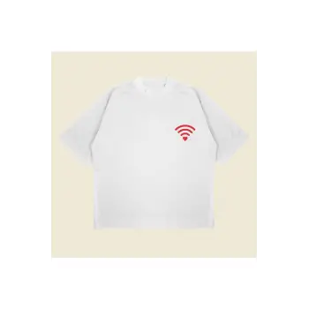 Love Wifi Baskılı Oversize Unisex Pamuklu Nefes Alan Kalın Kumaşlı
