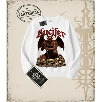 LUCIFER Oversize Unisex Bisiklet Yaka Sweatshirt
