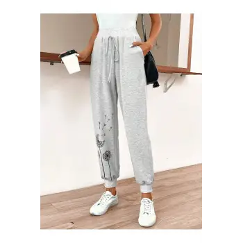 LUNE Dandelion Print Knot Front 4 Mevsim Eşofman