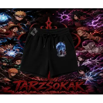 Madara Uchiha Naruto Anime Karakteri Unisex Şort Beyaz