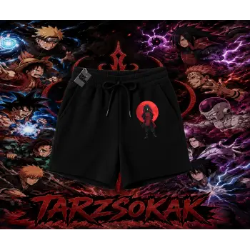 Madara Uchiha Naruto Anime Karakteri Unisex Şort Beyaz