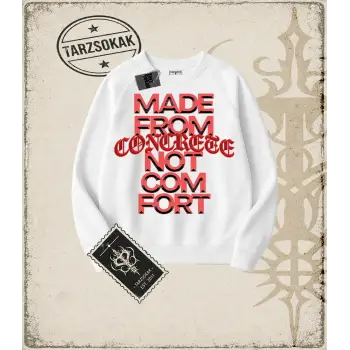 MADE FROM CONCRETE Oversize Unisex Bisiklet Yaka Sweatshirt