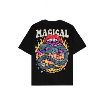 Magical Siyah Oversize Unisex T-shirt