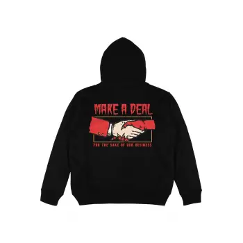 Make A Deal Siyah Oversize Unisex Kapüşonlu Sweatshirt Hoodie