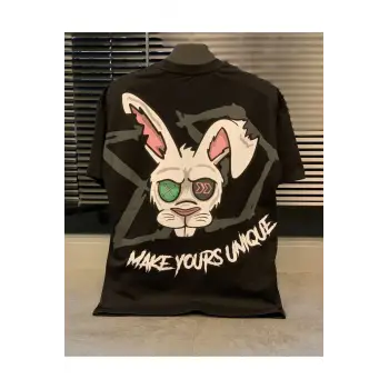 Make Yours Unique Baskılı Oversize Unisex Pamuk