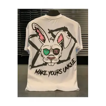 Make Yours Unique Baskılı Oversize Unisex Pamuk