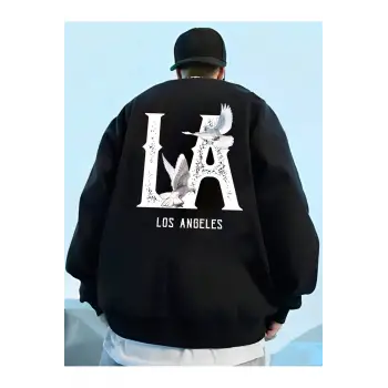 Manfinity EMRG Letter Graphic Sweatshirt Siyah