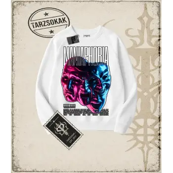 MANIAPHOBIA Oversize Unisex Bisiklet Yaka Sweatshirt