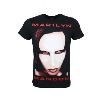 Marilyn Manson Faces Baskılı Penye Tişört