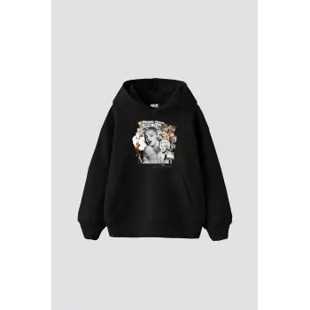 Marilyn Monroe Baskılı Oversize Unisex Siyah