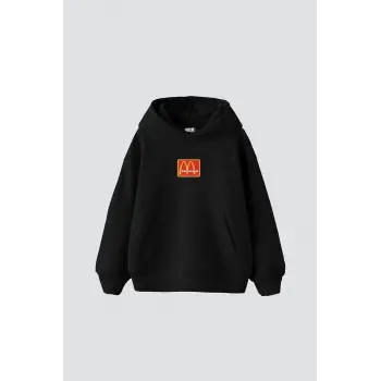 Mc. Cactus Jack Baskılı Oversize Unisex Premium Siyah