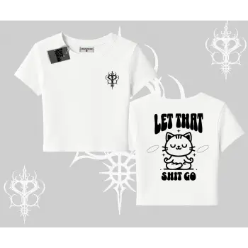 Meditasyon Yapan Kedi Baskılı Babby Tee Tshirt