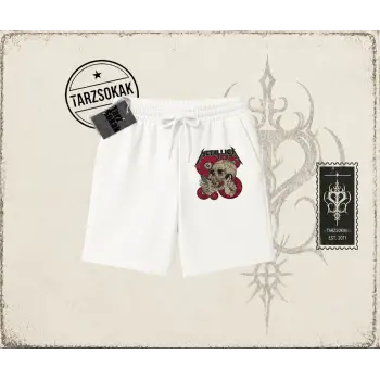 Metallica Kadın Unisex Şort Beyaz
