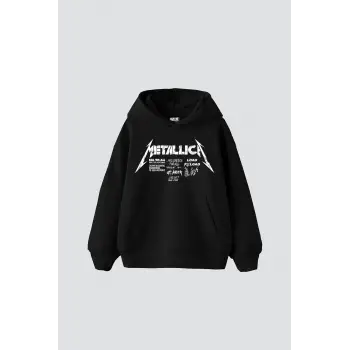 Metallica Road Reload Baskılı Oversize Unisex Siyah