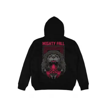 Mighty Fall Siyah Oversize Unisex Kapüşonlu Sweatshirt Hoodie