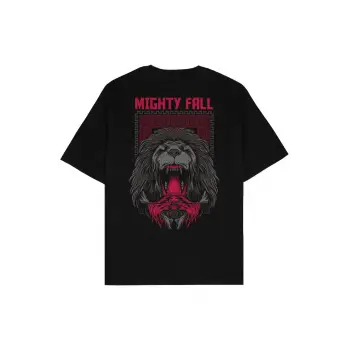 Mighty Fall Siyah Oversize Unisex T-shirt