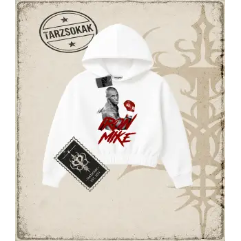 MIKE Kadın Crop Kapşonlu Sweatshirt