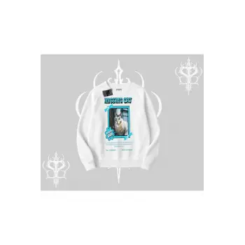 Missing Cat Baskılı Biskilet Sweatshirt