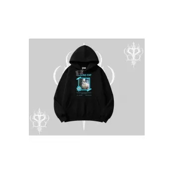 Missing Cat Baskılı Kapşonlu Sweatshirt