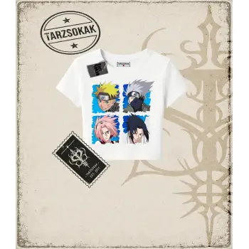 Naruto Anime Baskılı Kadın Baby Tee