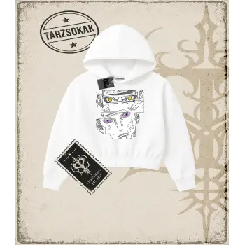 Naruto Anime Baskılı Kadın Crop Kapşonlu Sweatshirt