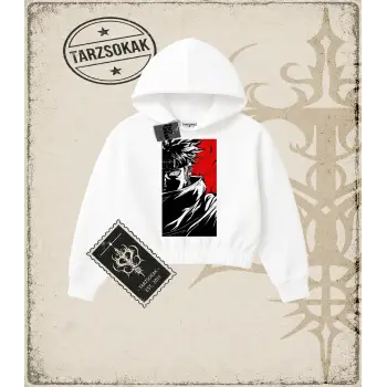 Naruto Anime Baskılı Kadın Crop Kapşonlu Sweatshirt