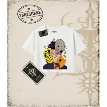 Naruto Anime Baskılı Kadın Crop Tişört