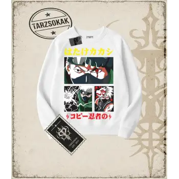 Naruto Anime Baskılı Oversize Unisex Bisiklet Yaka Sweatshirt