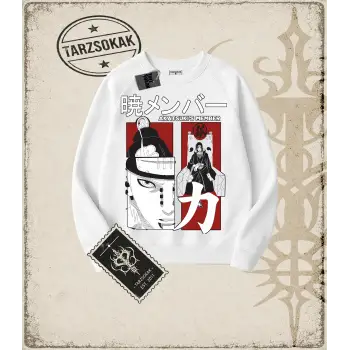 Naruto Anime Baskılı Oversize Unisex Bisiklet Yaka Sweatshirt