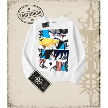Naruto Anime Baskılı Oversize Unisex Bisiklet Yaka Sweatshirt