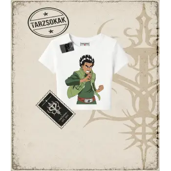 Naruto Rock Lee Anime Baskılı Kadın Baby Tee