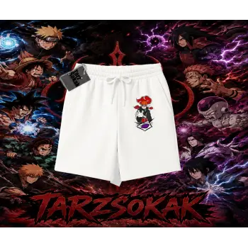 Naruto Uzumaki Premium Anime Unisex Şort Beyaz