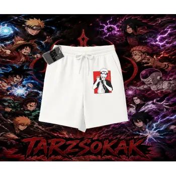 Naruto Uzumaki Premium Anime Unisex Şort Beyaz