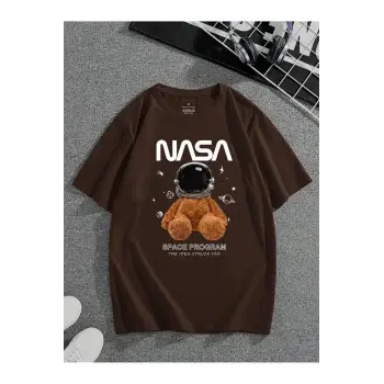 Nasa Baskılı Oversize Unisex T-Shirt