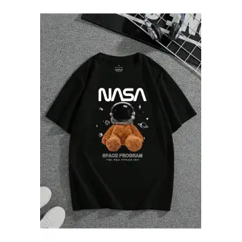 Nasa Baskılı Oversize Unisex T-Shirt
