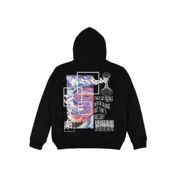 Never Change Siyah Oversize Unisex Kapüşonlu Sweatshirt Hoodie