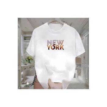Newyork Baskılı Beyaz