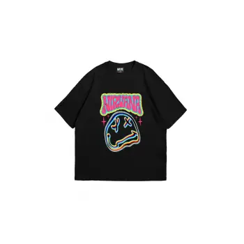 Nirvana Smile Baskılı Oversize Unisex Siyah
