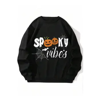 NITAGUT Halloween Print Sweatshirt Siyah